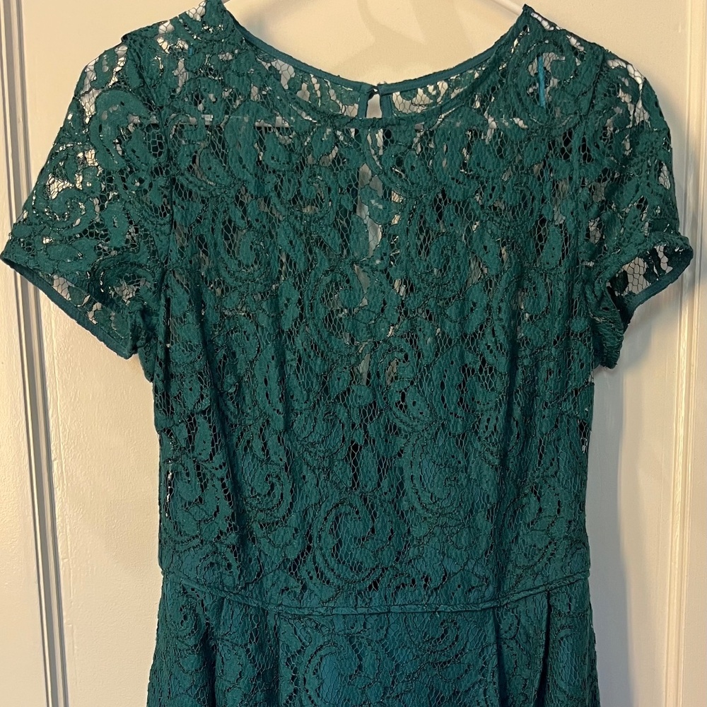J.Crew size 8 mini dark green lace dress